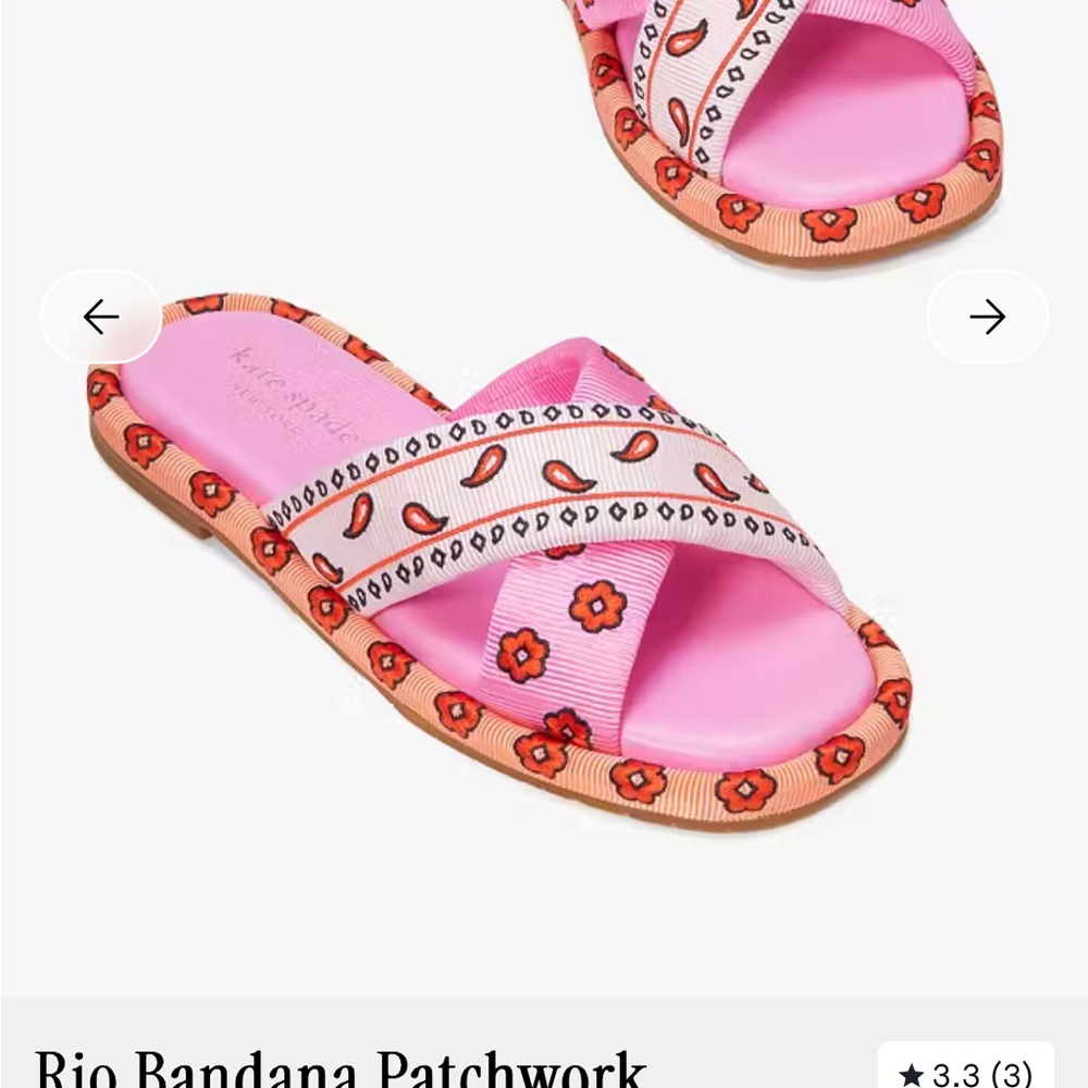 NIB Kate Spade Rio Bandana Patchwork Sandals
